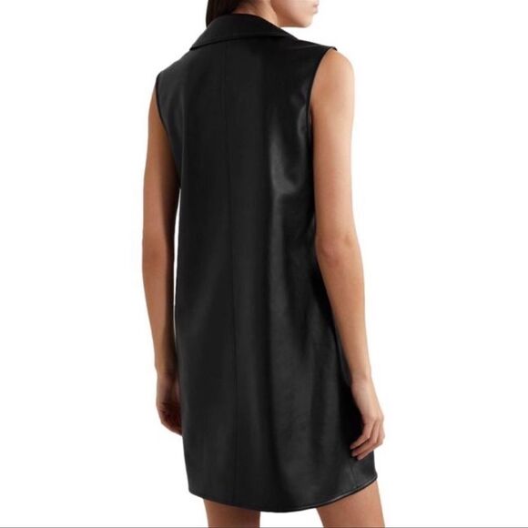 Alexander Wang.T stretchy collared coated Mini Dress in Black size small - Picture 3 of 8